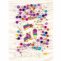 Set creativ de bratari cu pandantiv, 115 piese, multicolor, Make it Real 1204